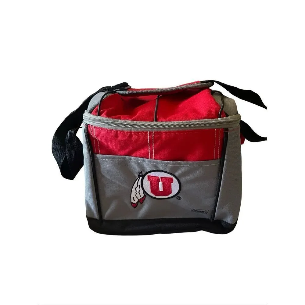 Coleman Red Gray Black Utah Utes Halftime Lunch Cooler Bag